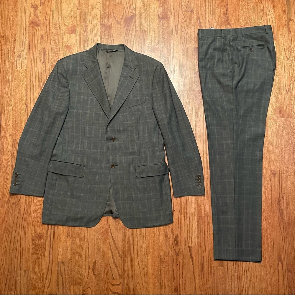 Canali for Saks Fifth Avenue Super 120’s wool single breasted suit size 42R - Picture 2 of 16